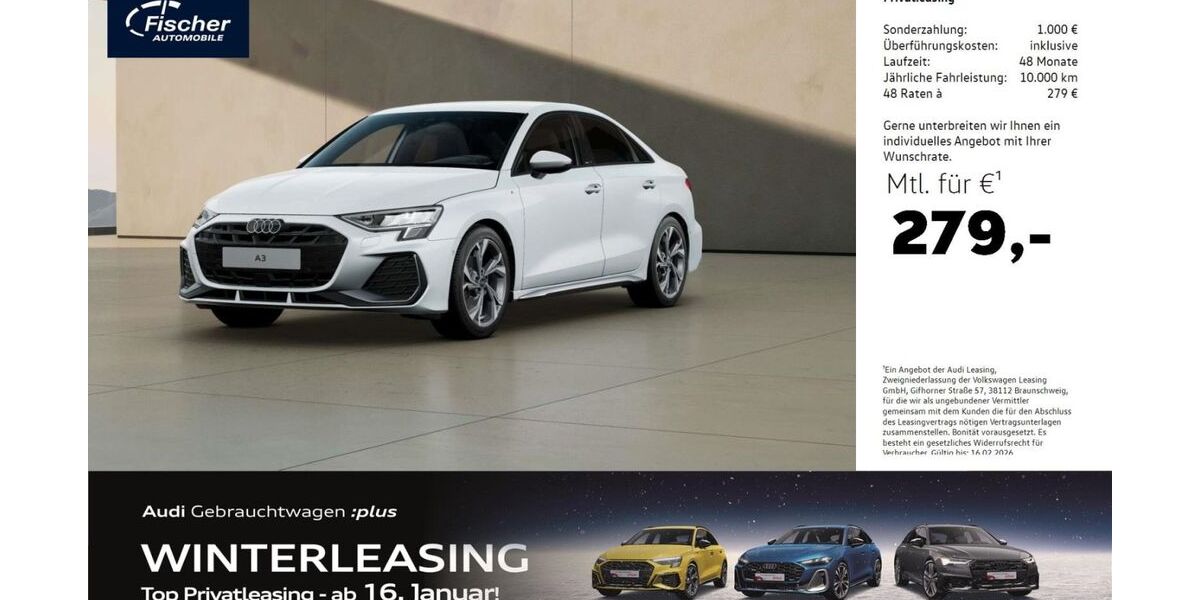 Audi A3 6.954 km 34.880 &euro; Ursensollen 92289