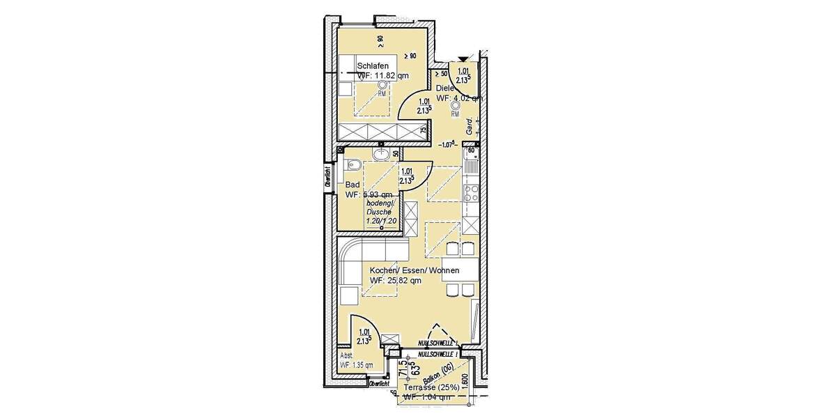 Etagenwohnung Geilenkirchen Tripsrath - 2 Zimmer, 50 m&sup2;, 211.000&euro; | Angebot:25069528