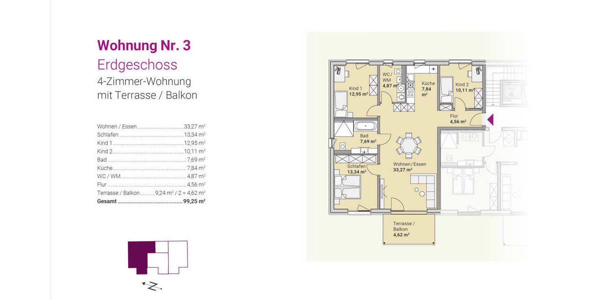 Etagenwohnung Kümmersbruck - 4 Zimmer, 99 m&sup2;, 438.900&euro; | Angebot:25776650