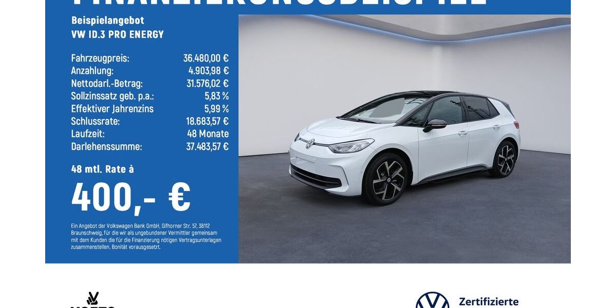 VW ID.3 7.900 km 36.480 &euro; Magdeburg 39116