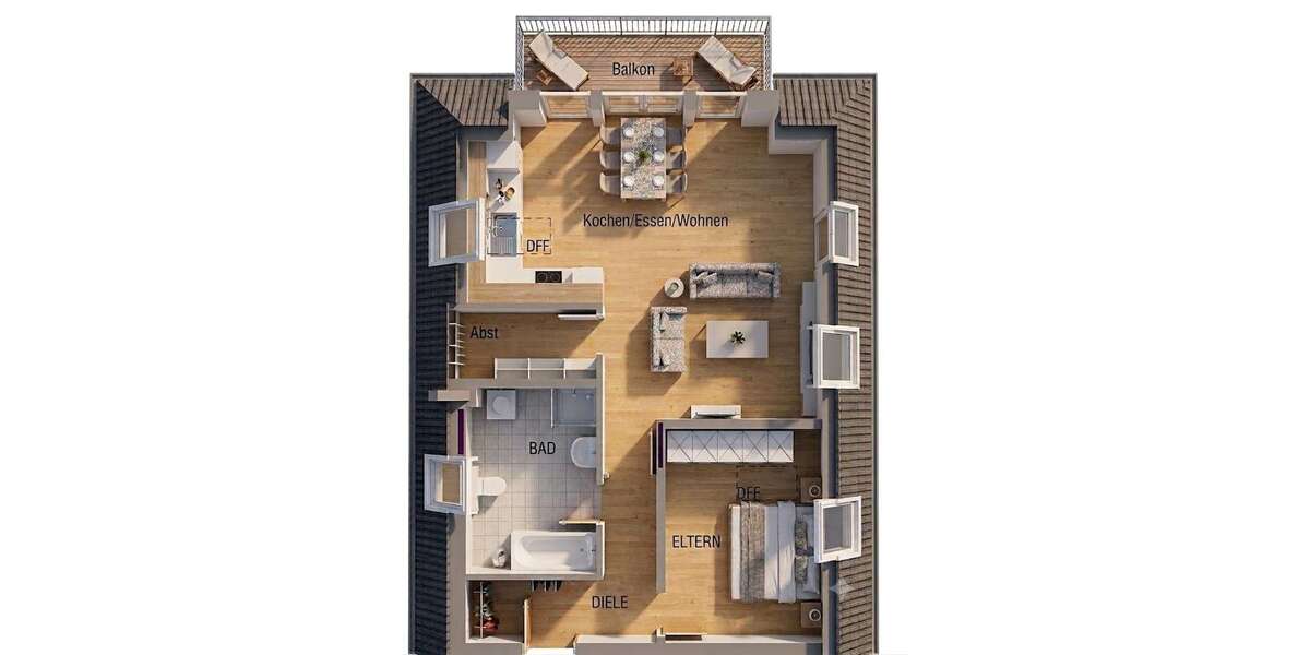 Etagenwohnung Landshut Auloh - 2 Zimmer, 65 m&sup2;, 1.099&euro; | Angebot:27135295