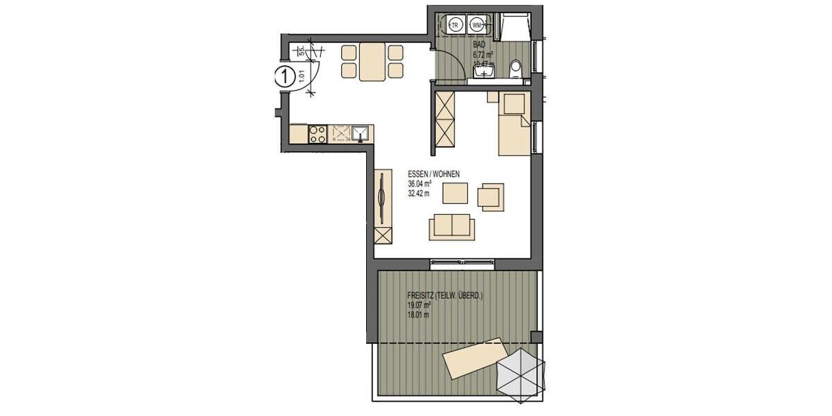 Etagenwohnung Buseck - 1 Zimmer, 52 m&sup2;, 690&euro; | Angebot:26381970