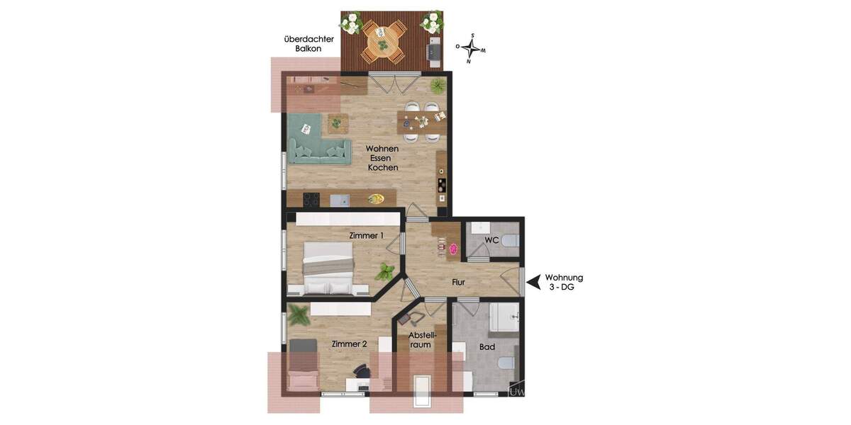 Etagenwohnung Klein Meckelsen - 3 Zimmer, 87 m&sup2;, 296.000&euro; | Angebot:25699483