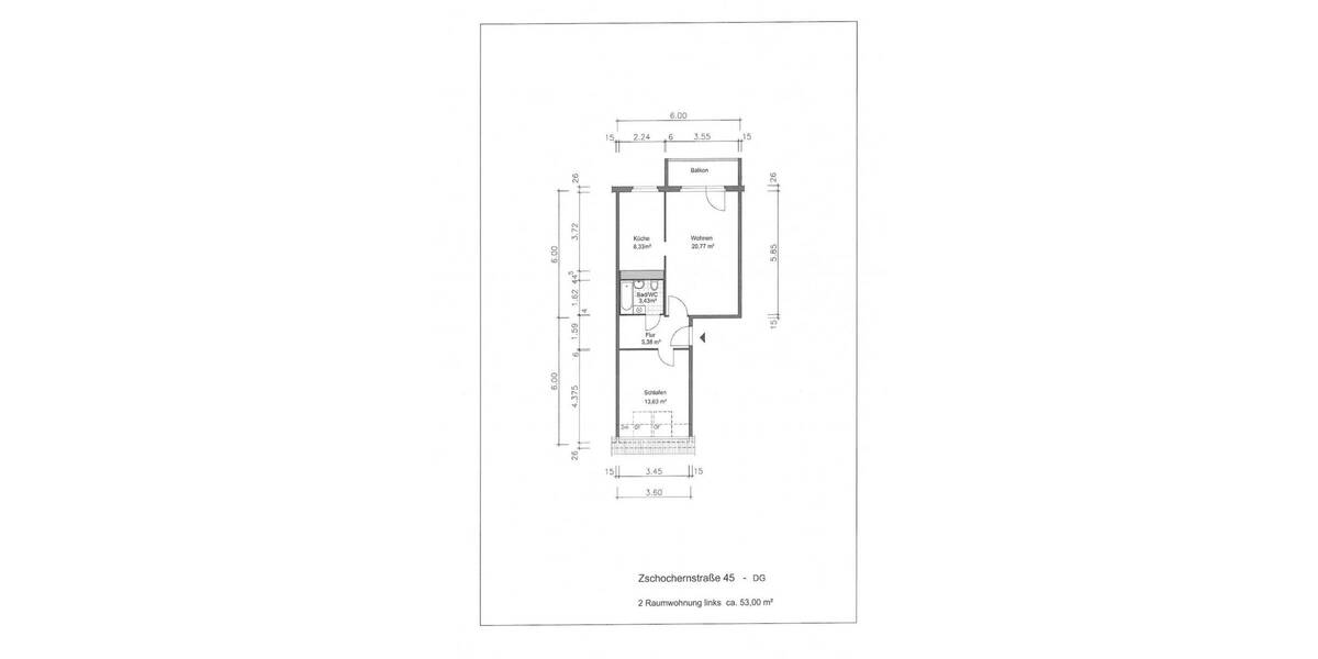 Etagenwohnung Gera Innenstadt - 2 Zimmer, 53 m&sup2;, 300&euro; | Angebot:26433638