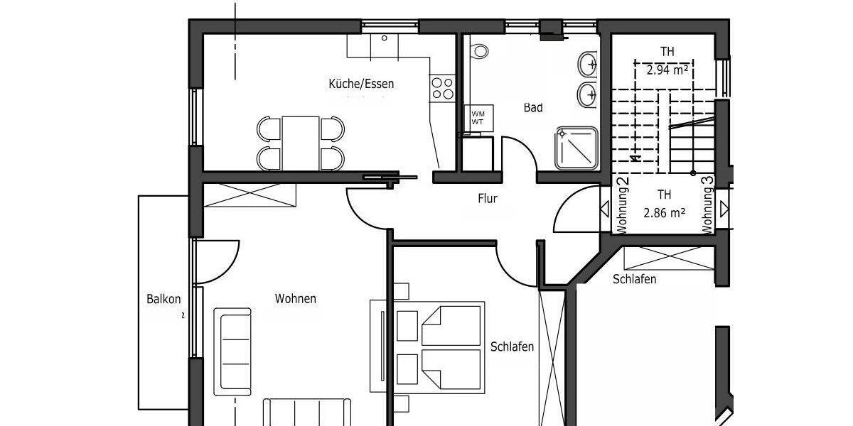 Etagenwohnung Vilsbiburg - 2 Zimmer, 72 m&sup2;, 799&euro; | Angebot:26123392