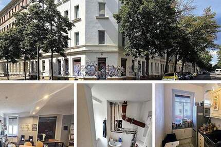 Verkaufs-Ladenfläche im san. Altbau mit gr. Schaufensterfront, EBK, Außenjalousien, WC, Keller