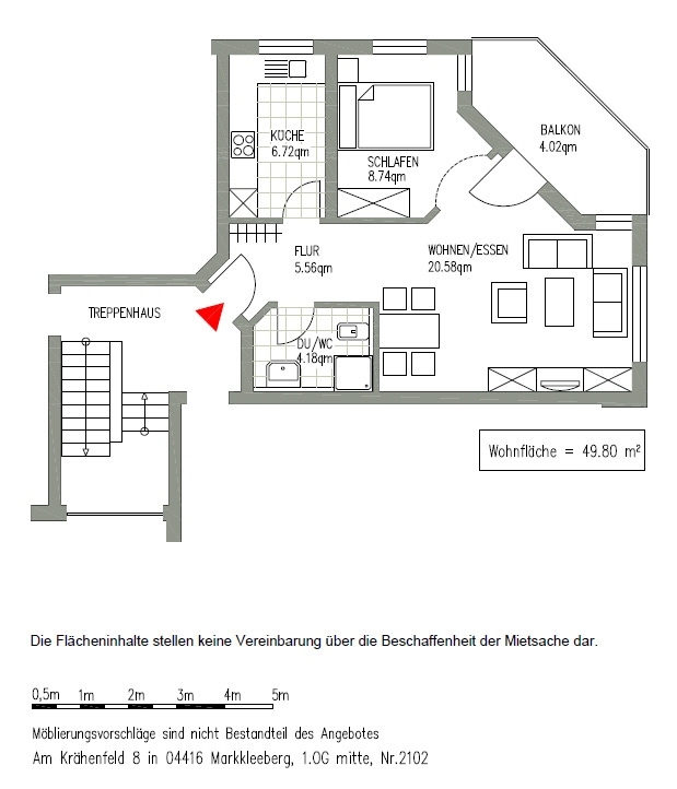 MARKKLEEBERG + 2 ZIMMER + BALKON + TRAUMHAFT RUHIG + NEU RENOVIERT 2 zimmer