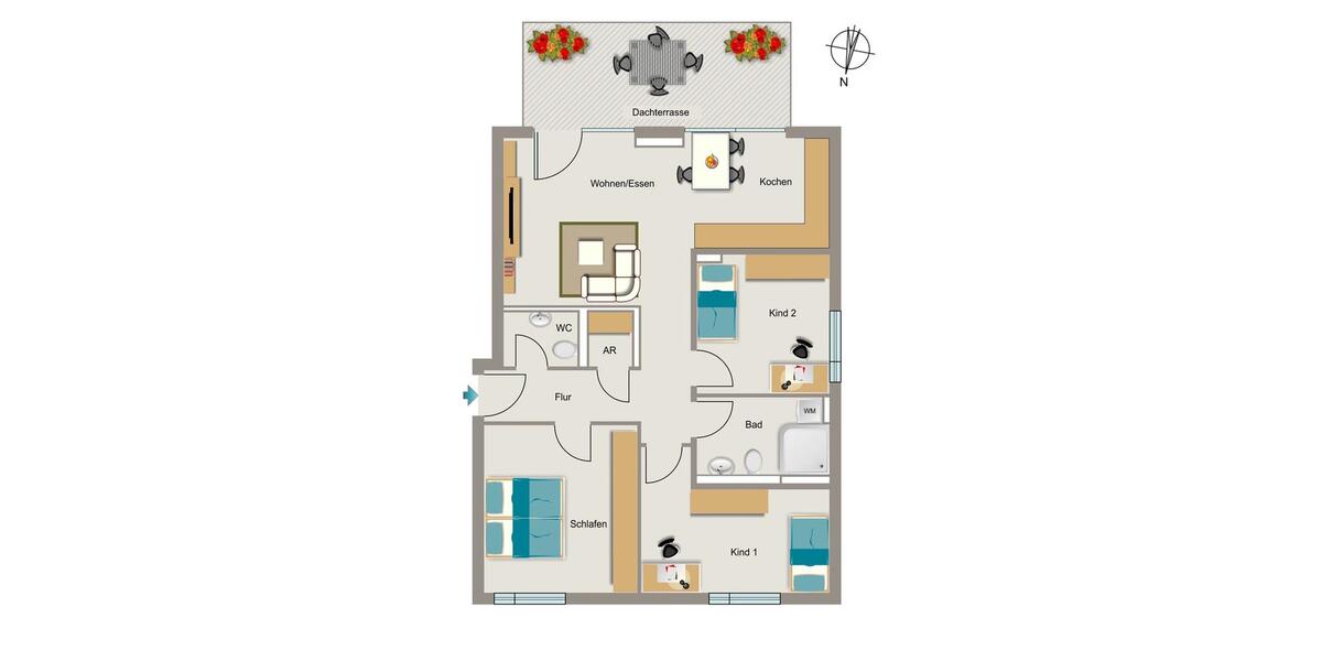 Etagenwohnung Bochum Wiemelhausen - 4 Zimmer, 97 m&sup2;, 1.406&euro; | Angebot:25050127