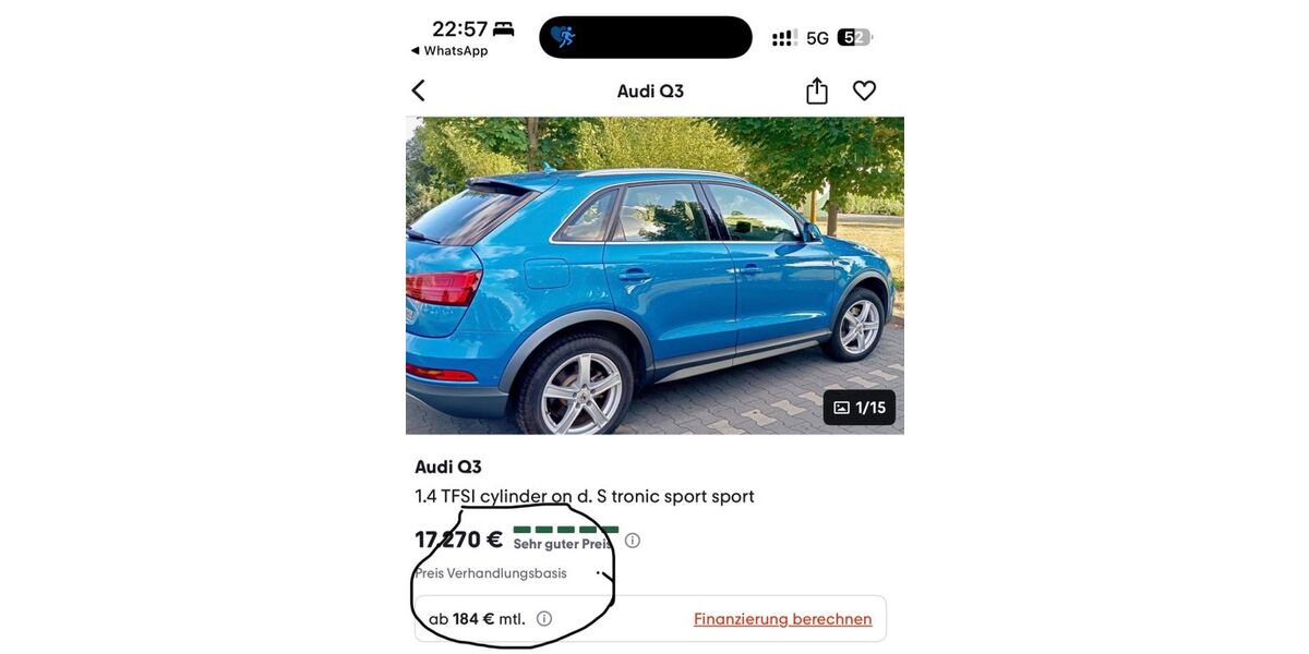 Audi Q3 111.320 km 16.500 &euro; Frankfurt 60489