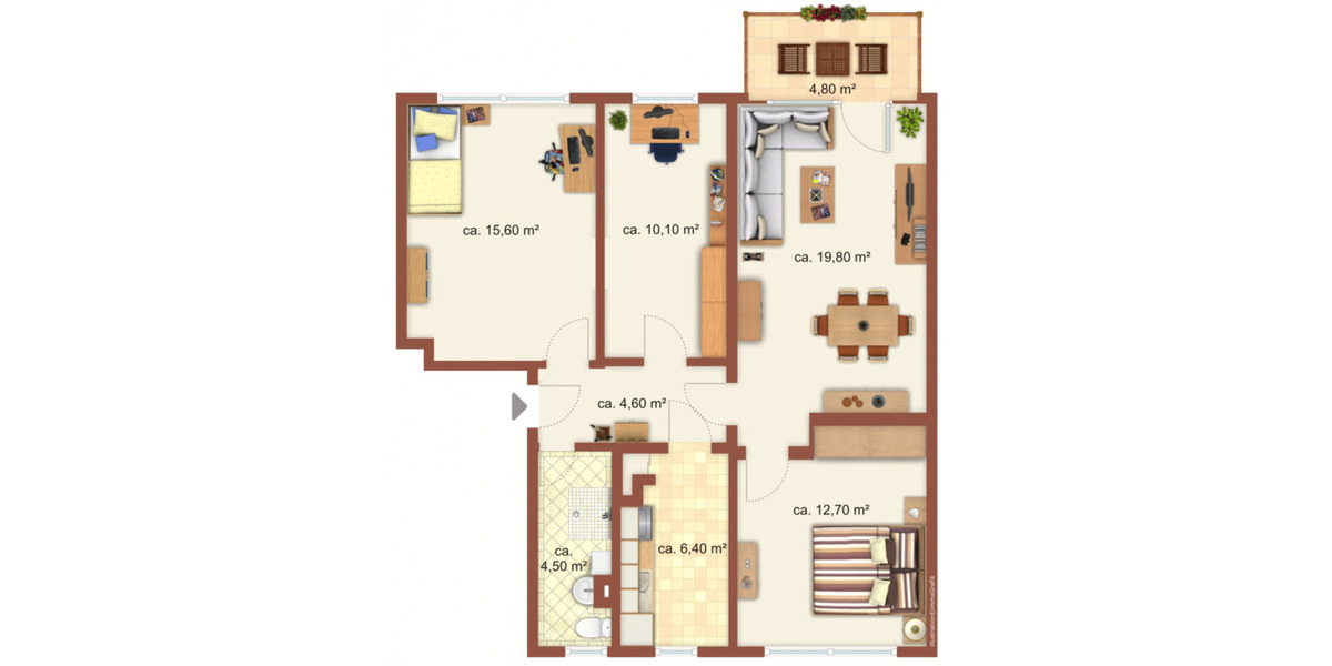 Etagenwohnung Bad Dürrenberg - 4 Zimmer, 76 m&sup2;, 490&euro; | Angebot:26879010