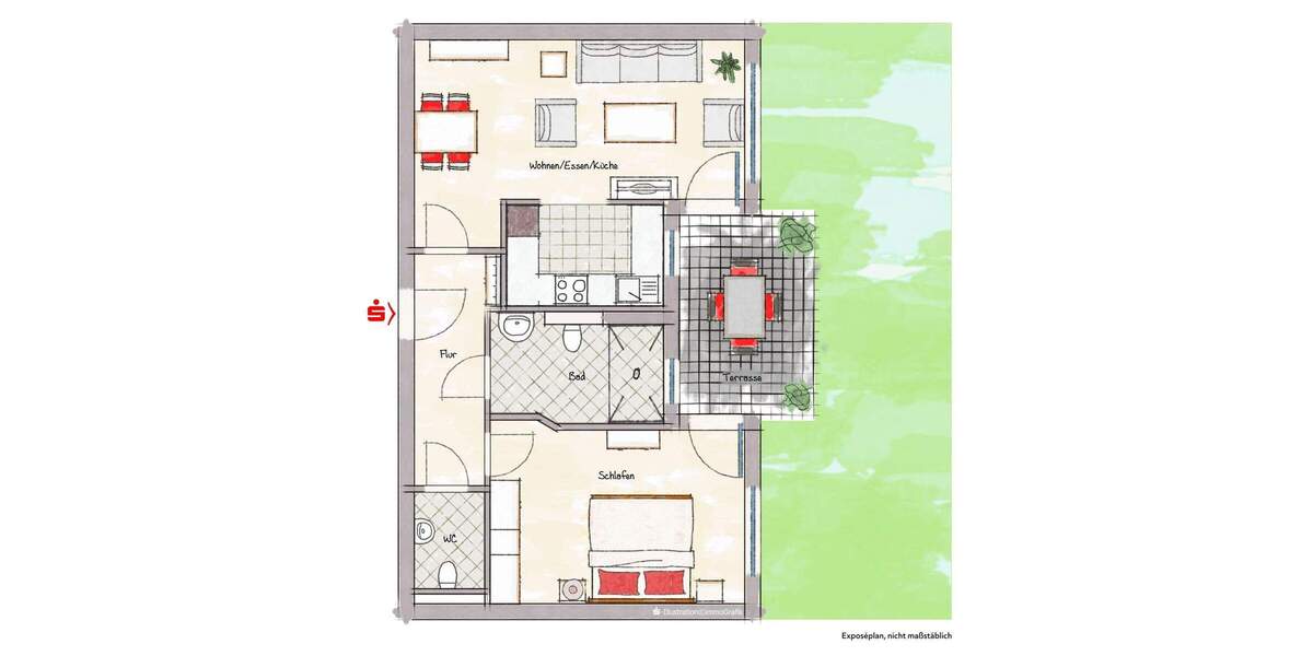 Etagenwohnung Dittelbrunn - 2 Zimmer, 61 m&sup2;, 299.000&euro; | Angebot:26930538