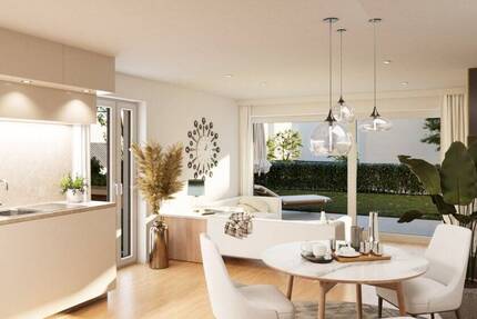 moderne Erdgeschosswohnung mit West-Terrasse und Gartenanteil 3 zimmer