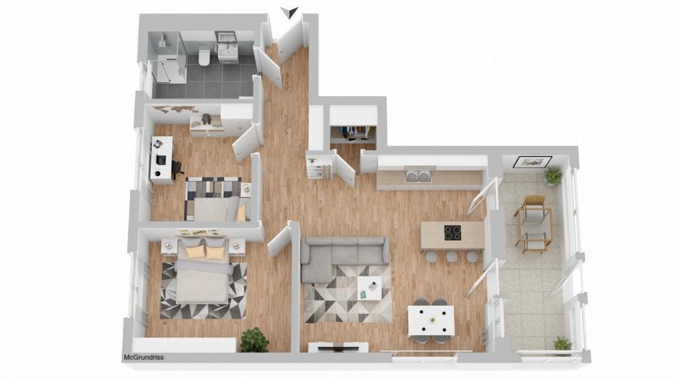 Etagenwohnung Deggendorf - 3 Zimmer, 87 m&sup2;, 1.050&euro; | Angebot:26256089