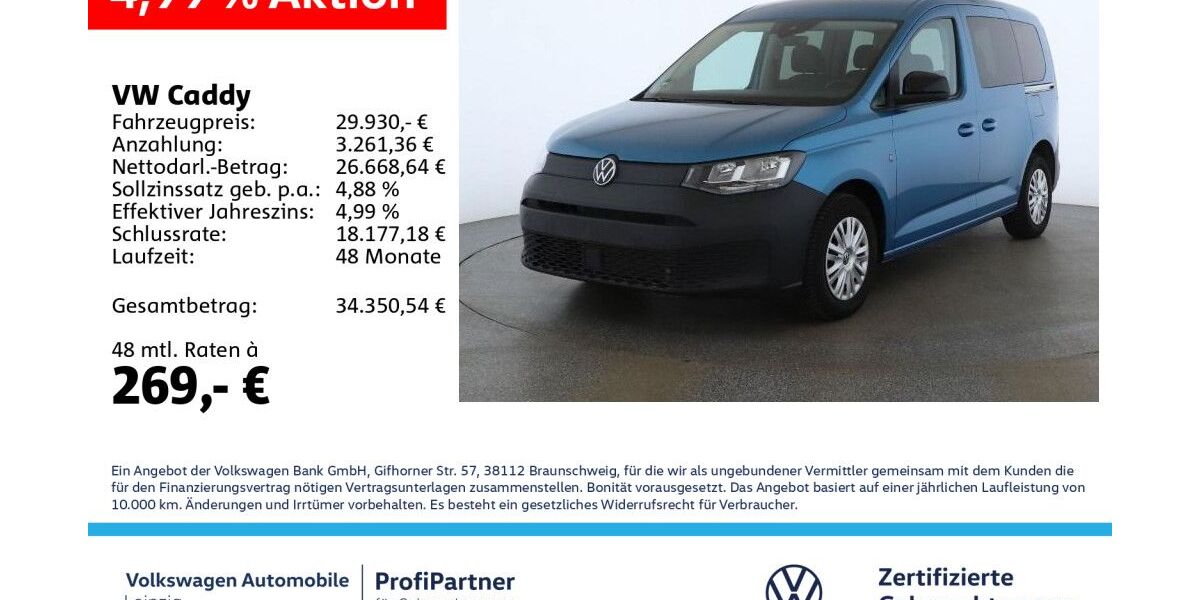 VW Caddy 15.943 km 29.930 &euro; Leipzig 04178
