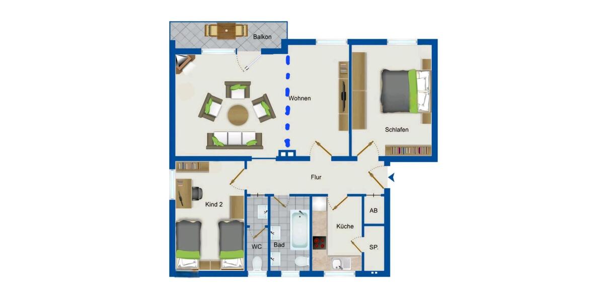 Etagenwohnung Geretsried - 4 Zimmer, 84 m&sup2;, 369.000&euro; | Angebot:26823829