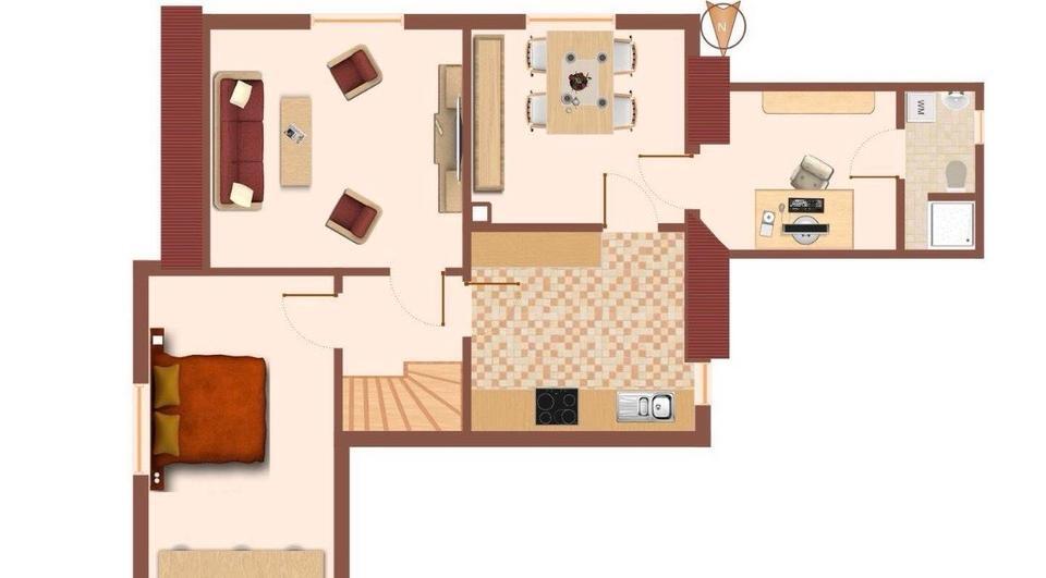 3 Zimmer Küche+Bad zimmer