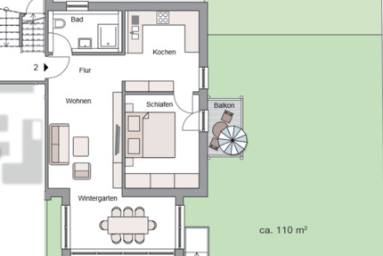 Wohnung Stadtbergen - 2.5 Zimmer, 64 m&sup2;, 1.250&euro; | Angebot:25590802