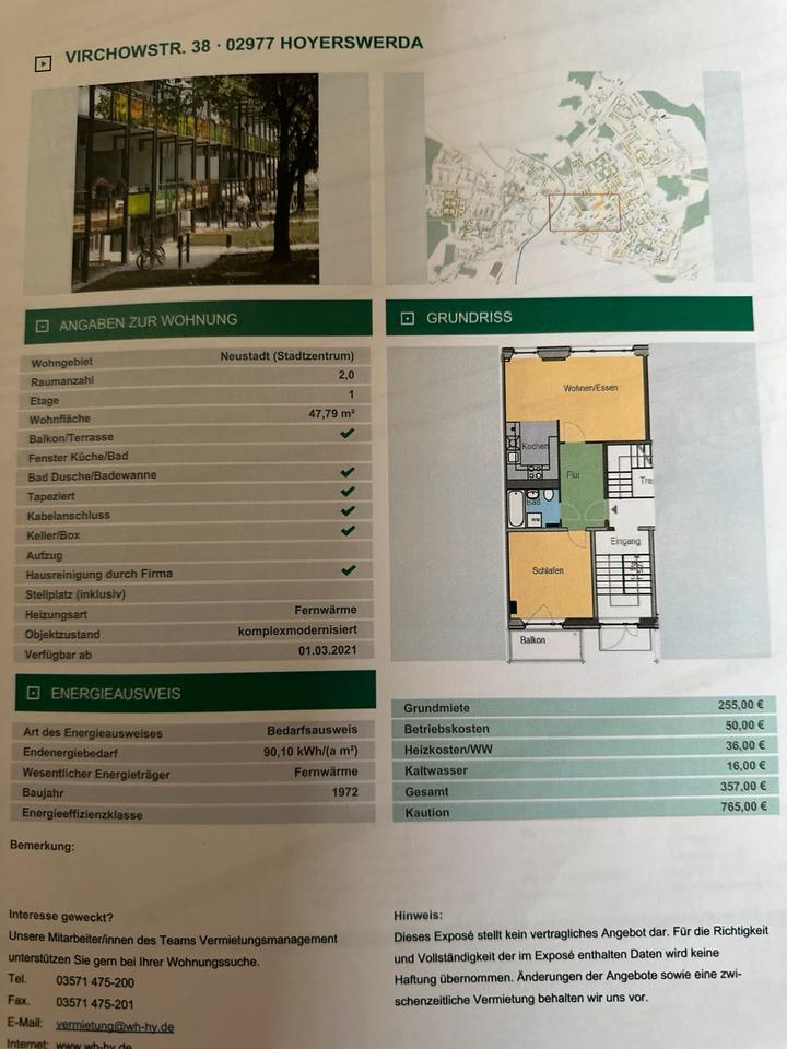 2-Raum Wohnung Hoyerswerda Neustadt