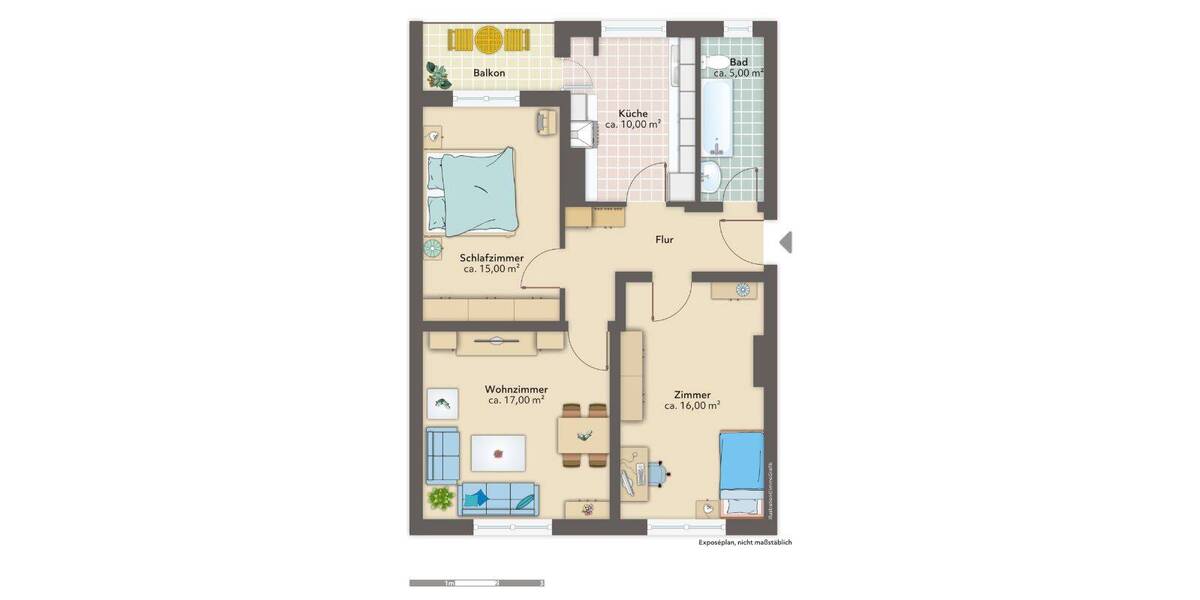 Etagenwohnung Bremerhaven Geestemünde - 3 Zimmer, 69 m&sup2;, 410&euro; | Angebot:26277800