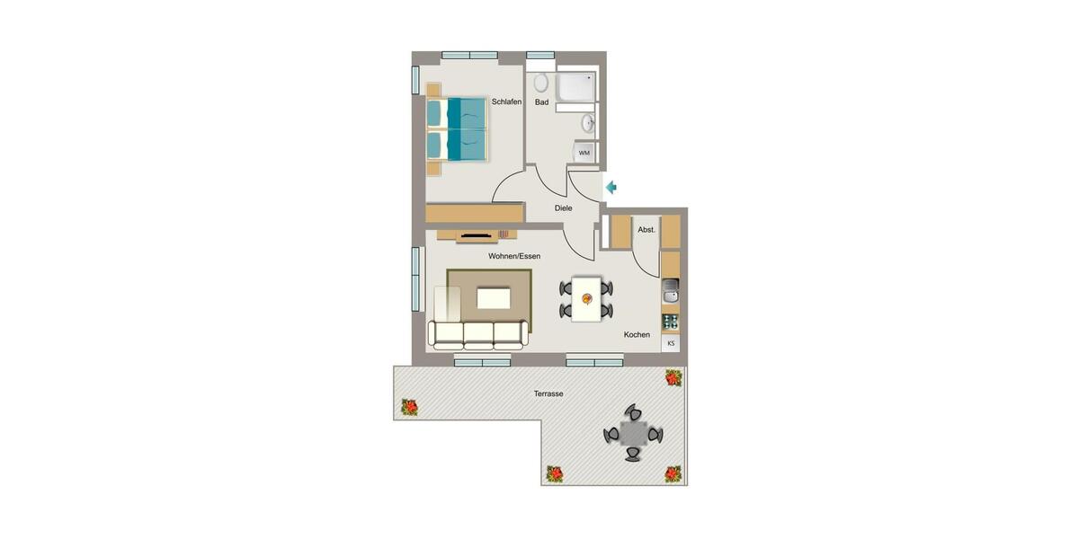 Etagenwohnung Brühl - 2.5 Zimmer, 65 m&sup2;, 942&euro; | Angebot:26656383