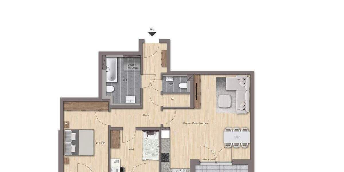 Etagenwohnung Roth Eckersmühlen - 3 Zimmer, 85 m&sup2;, 398.900&euro; | Angebot:26816412