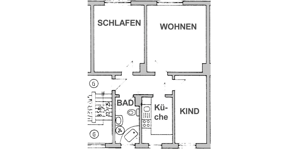 Praktische, kleine 3-Zi.-Wohnung in ruhiger Lage - 3- Gotha Str.d.Einheit WE 31 | Angebot:27100713
