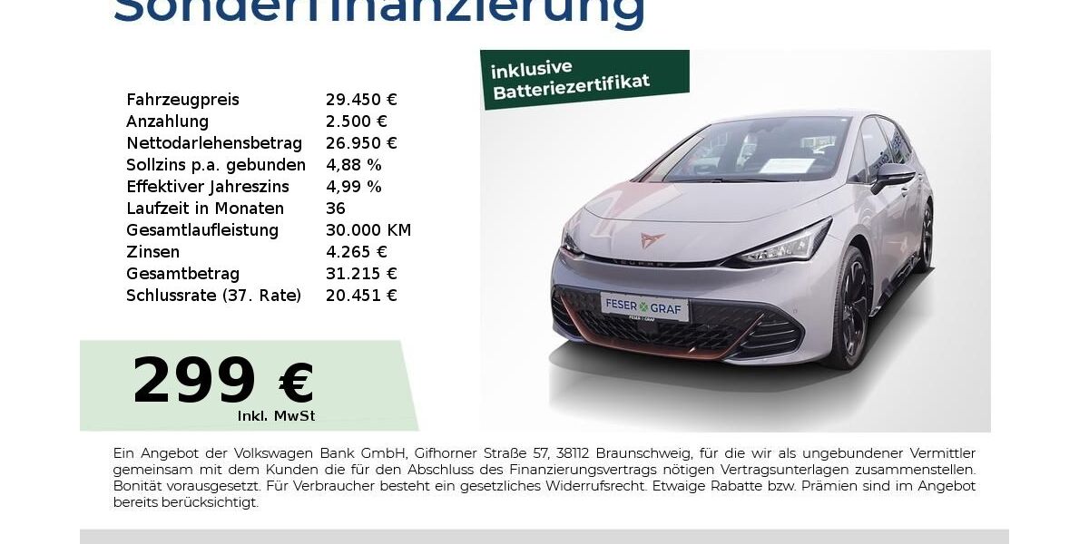 Cupra Born 17.450 km 29.450 € Lauf an der Pegnitz 91207