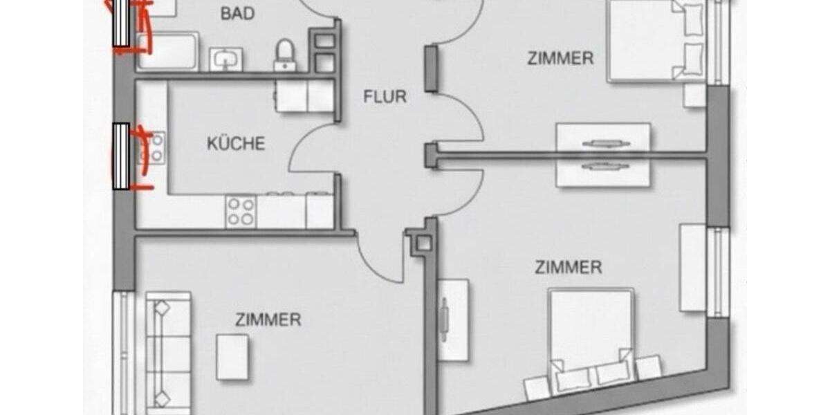 Erdgeschoßwohnung Ludwigshafen am Rhein Ludwigshafen-Hemshof - 3 Zimmer, 61 m&sup2;, 950&euro; | Angebot:26014233