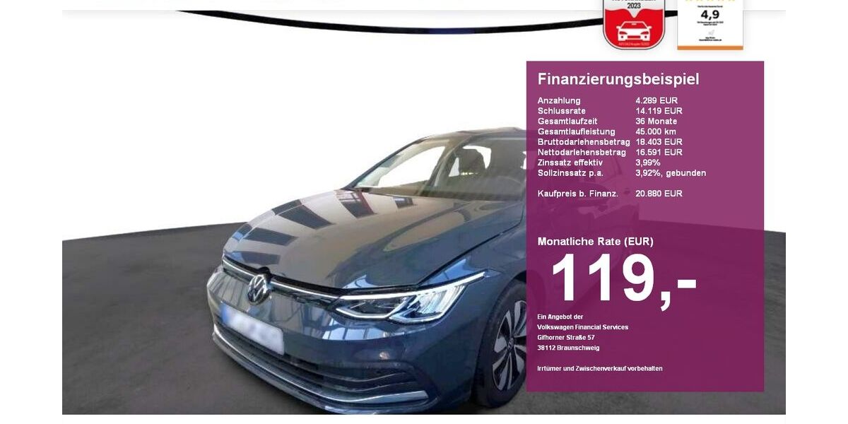 VW Golf 23.500 km 20.880 &euro; Albbruck 79774