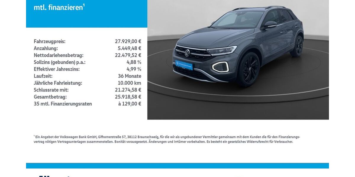 VW T-Roc 14.800 km 27.929 &euro; Mühlhausen/Thüringen 99974