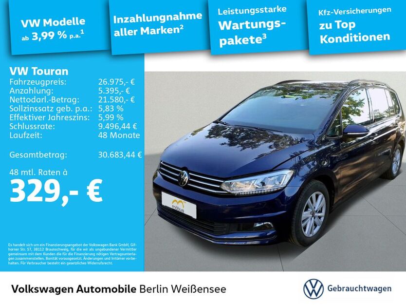 VW Touran 74.227 km 26.975 € Berlin 13088