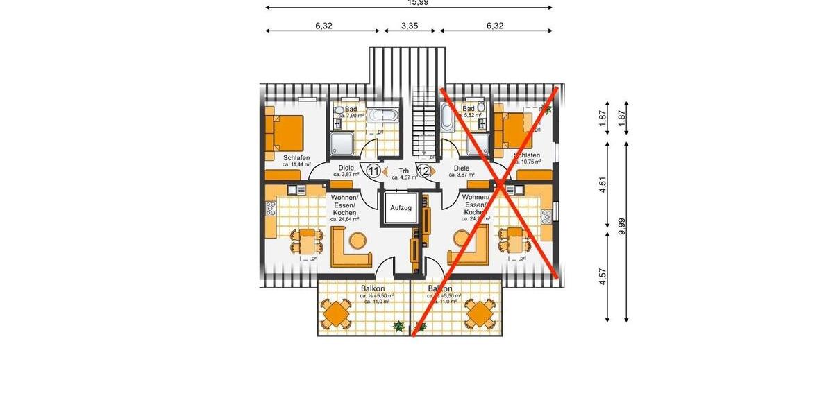 Energieeffiziente Dachgeschosswohnung - möbliert zu vermieten! 2 zimmer
