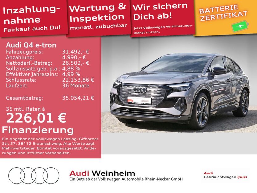 Audi Q4 e-tron 31.091 km 29.999 € Weinheim 69469