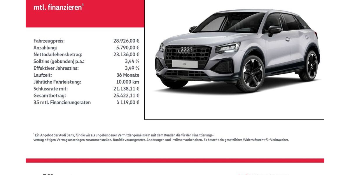 Audi Q2 6.412 km 28.926 &euro; Nordhausen 99734