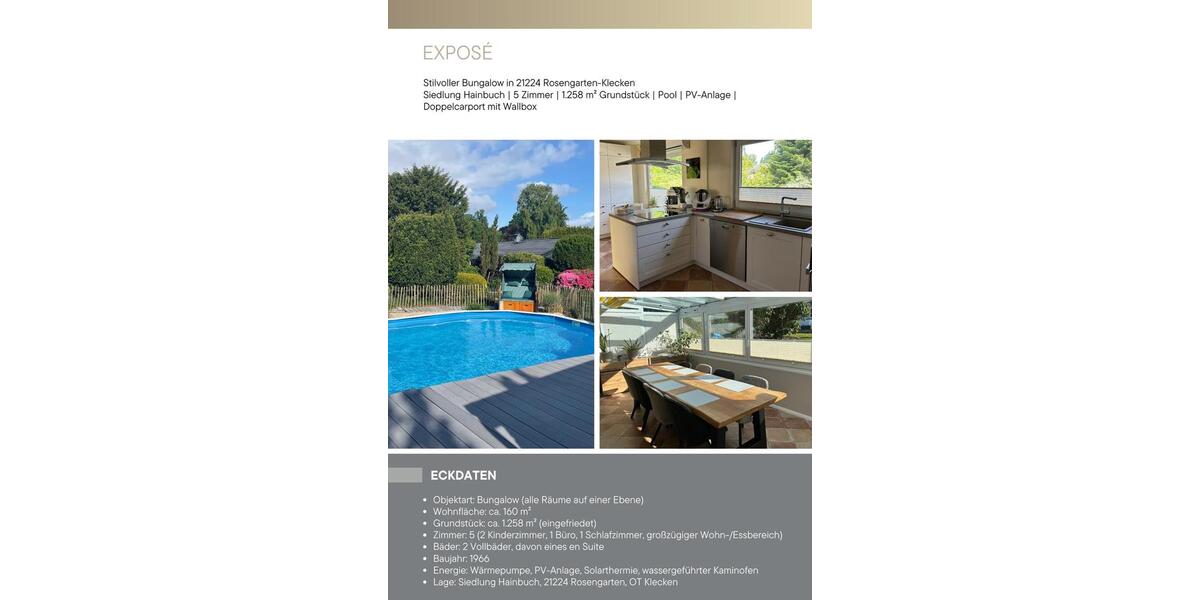 Bungalow Rosengarten - 5 Zimmer, 160 m&sup2;, 495.000&euro; | Angebot:25857496