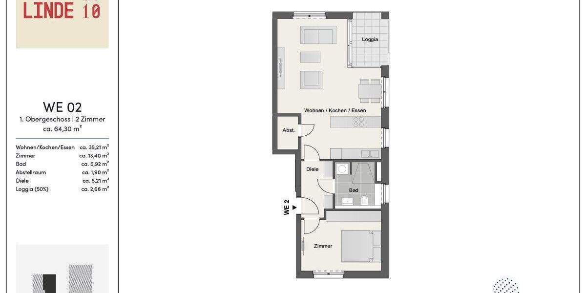 Etagenwohnung Glienicke/Nordbahn Nordbahn - 2 Zimmer, 64 m&sup2;, 369.000&euro; | Angebot:23915798