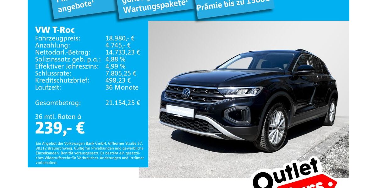 VW T-Roc 42.623 km 18.980 &euro; Dachau 85221