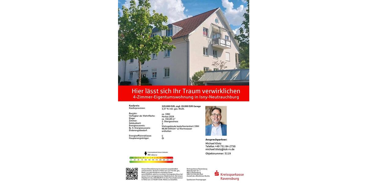 Maisonettenwohnung Isny im Allgäu - 4 Zimmer, 103 m&sup2;, 329.000&euro; | Angebot:26679863