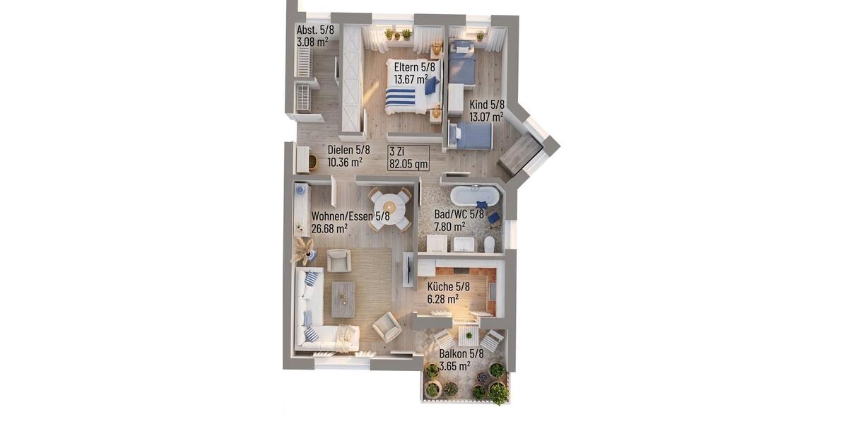 Etagenwohnung Ottobeuren - 3.5 Zimmer, 85 m&sup2;, 341.000&euro; | Angebot:26998007
