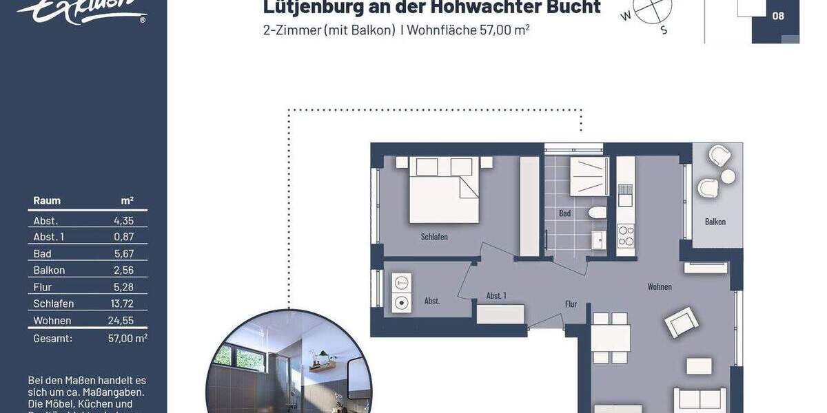 Etagenwohnung Lütjenburg - 2 Zimmer, 57 m&sup2;, 259.000&euro; | Angebot:25836645