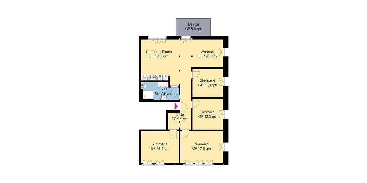 Etagenwohnung Wolfsburg Ehmen - 5 Zimmer, 115 m&sup2;, 1.445&euro; | Angebot:25105911