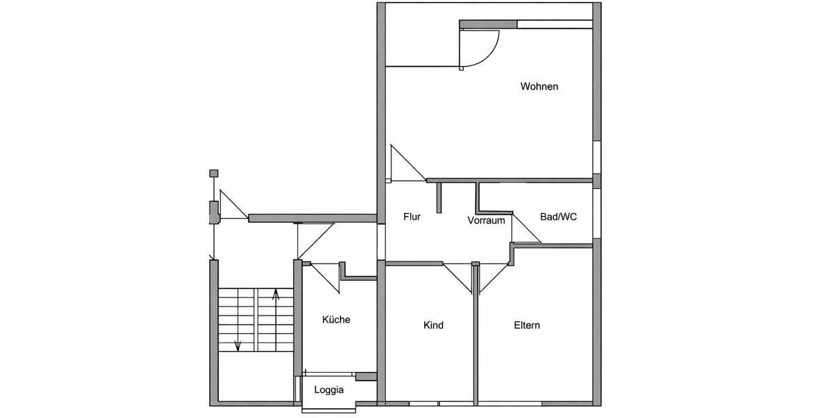 Etagenwohnung Fellbach Oeffingen - 3 Zimmer, 75 m&sup2;, 1.300&euro; | Angebot:26338838