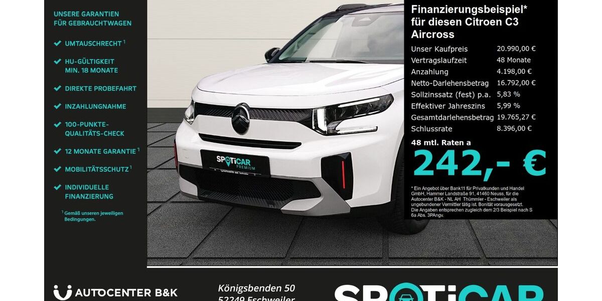 Citroen C3 Aircross 2.999 km 20.790 &euro; Eschweiler 52249