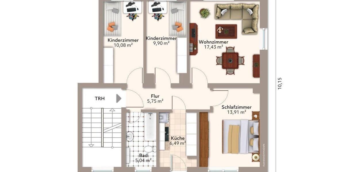 Etagenwohnung Ohrdruf - 4 Zimmer, 69 m&sup2;, 410&euro; | Angebot:26096620