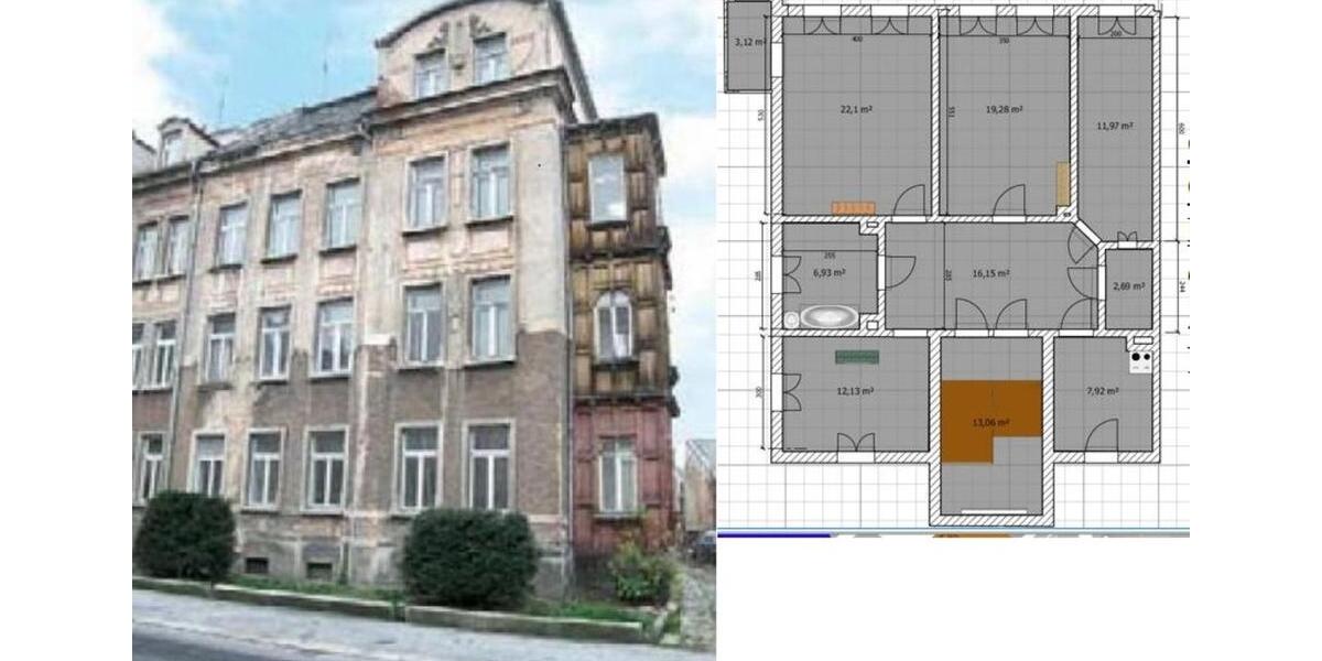 Etagenwohnung Zittau - 18 Zimmer, 500 m&sup2;, 20.000&euro; | Angebot:25429038