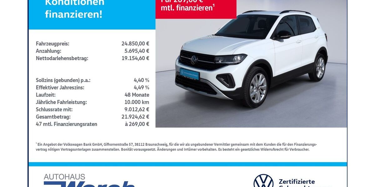 VW T-Cross 5.156 km 24.539 &euro; Südharz 06536