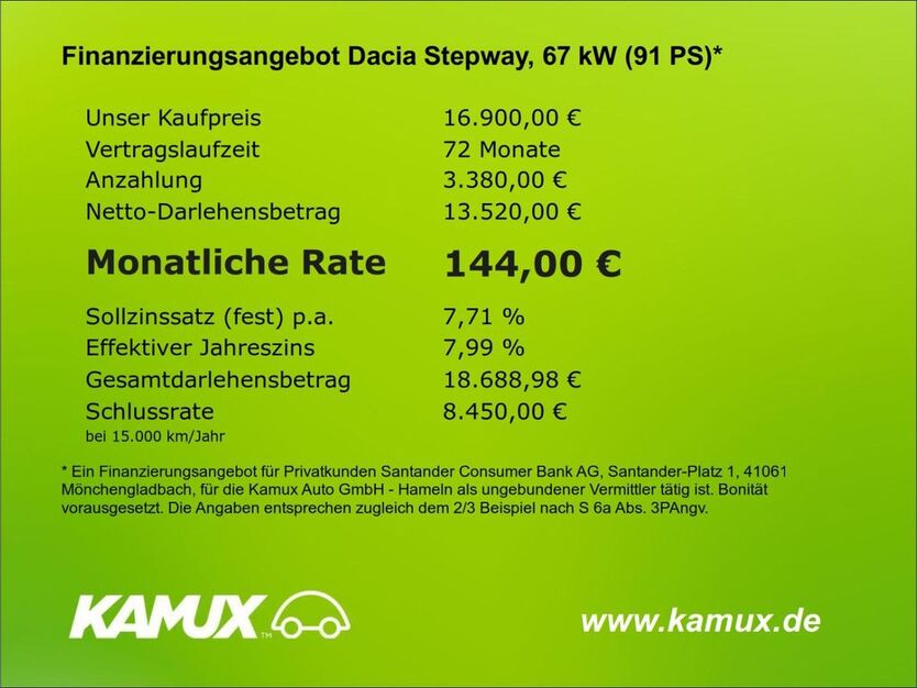 Dacia Sandero 11.463 km 16.900 € Hameln 31785