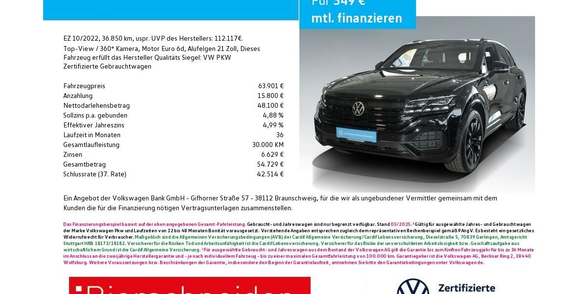 VW Touareg 36.850 km 63.950 &euro; Ingolstadt 85053