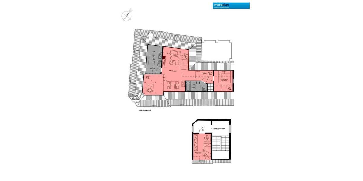 Etagenwohnung Weimar Westvorstadt - 2 Zimmer, 63 m&sup2;, 650&euro; | Angebot:26891503