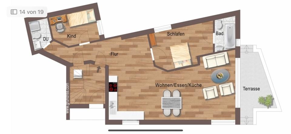 Erdgeschoßwohnung Elmshorn - 2.5 Zimmer, 85 m&sup2;, 1.100&euro; | Angebot:26345730